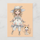 Recherche de fille chat cartes postales Pour enfants