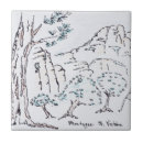 Recherche de dessin de paysage carreaux Aquarelle