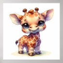 Recherche de girafe mignonne posters Aquarelle