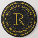 Recherche de mariage anniversaire badges Noir et or