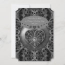 Recherche de coeur gothique invitations Noir et blanc