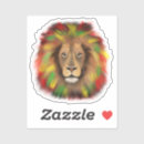 Recherche de lion rouge autocollants Rasta