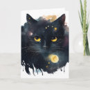 Recherche de chat cosmique vœux cartes Aquarelle