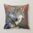 Recherche de loup sauvage coussins Gris