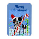 Recherche de noël de terrier magnets Chapeau santa