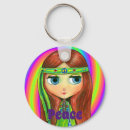 Recherche de signe de paix vert porteclés Hippie