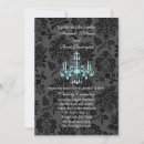 Recherche de damassé turquoise mariage invitations Damer