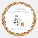 Recherche de lait et biscuits autocollants Bleu