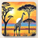 Recherche de girafe dessous de verres Safari africain