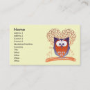 Recherche de conception de hibou cartes visite Animal
