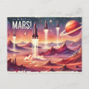 Recherche de fusée vintage cartes postales Mars
