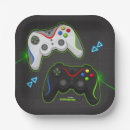 Recherche de jeux vidéo assiettes en papier Vert