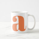 Recherche de orange et blanc tasses Grande lettre minimaliste moderne