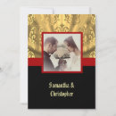 Recherche de rouge de noir et or invitations Vintage