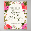 Recherche de conception florale vintage posters Mariée