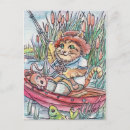 Recherche de poissons de lac cartes postales Étang