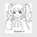 Zoek naar anime meisje stickers Kawaii