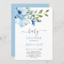 Recherche de floral baby shower garçon invitations Bleu