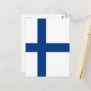 Recherche de drapeau de la finlande cartes postales Blanc