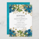 Recherche de turquoise baptême invitations Vintage