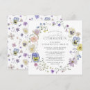 Recherche de invitation de de fille petite communion invitations Floral