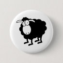 Recherche de moutons drôles badges Dessin animé