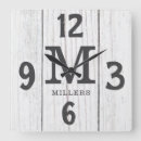 Recherche de bois rustique horloges Monogramme