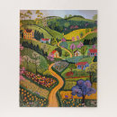 Recherche de peintures populaires puzzles Ferme