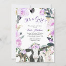 Recherche de purple floral baby shower invitations Aquarelle fleurie