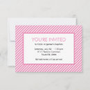 Recherche de rayures roses et blanches invitations Minimaliste