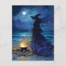 Recherche de chaudron sorcières cartes postales Lune