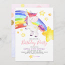 Recherche de rainbow unicorn invitations D'anniversaire de la licorne