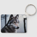 Recherche de loup sauvage porteclés Lune
