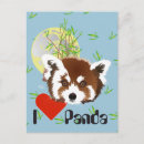Recherche de petit panda cartes postales Rouge