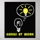 Recherche de génie au travail posters Geek
