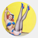 Recherche de fille pin up autocollants Rétro