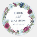 Recherche de faveur mariage autocollants Aquarelle florale