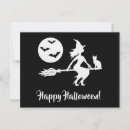Zoek naar heks op bezem briefkaarten Halloween
