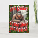 Recherche de sasquatch vœux cartes Bigfoot