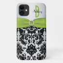 Recherche de vert et noir de chaux iphone coques Monogramme