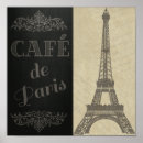 Recherche de tour eiffel vintage posters Café