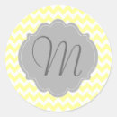 Recherche de chevron jaune et gris autocollants Monogramme