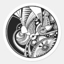 Recherche de noir et blanc abstrait autocollants Mandala