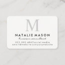 Recherche de moderne standard cartes visite Monogramme