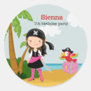 Recherche de pirate de fille autocollants Perroquet