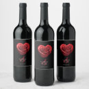 Recherche de coeur rouge bouteilles vin étiquettes Moderne