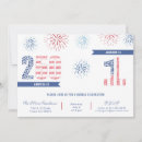 Recherche de l amérique invitations Rouge blanc et bleu