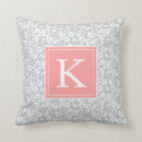 Recherche de rose de corail coussins Monogramme