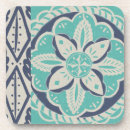 Zoek naar batiks onderzetters Turquoise