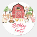 Recherche de animaux ferme autocollants Fête d'anniversaire agricole